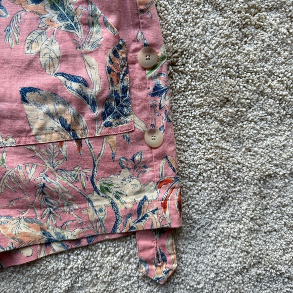 Sanctuary Linen Blend Pink Floral Paperbag Shorts NWT S - Picture 4 of 7